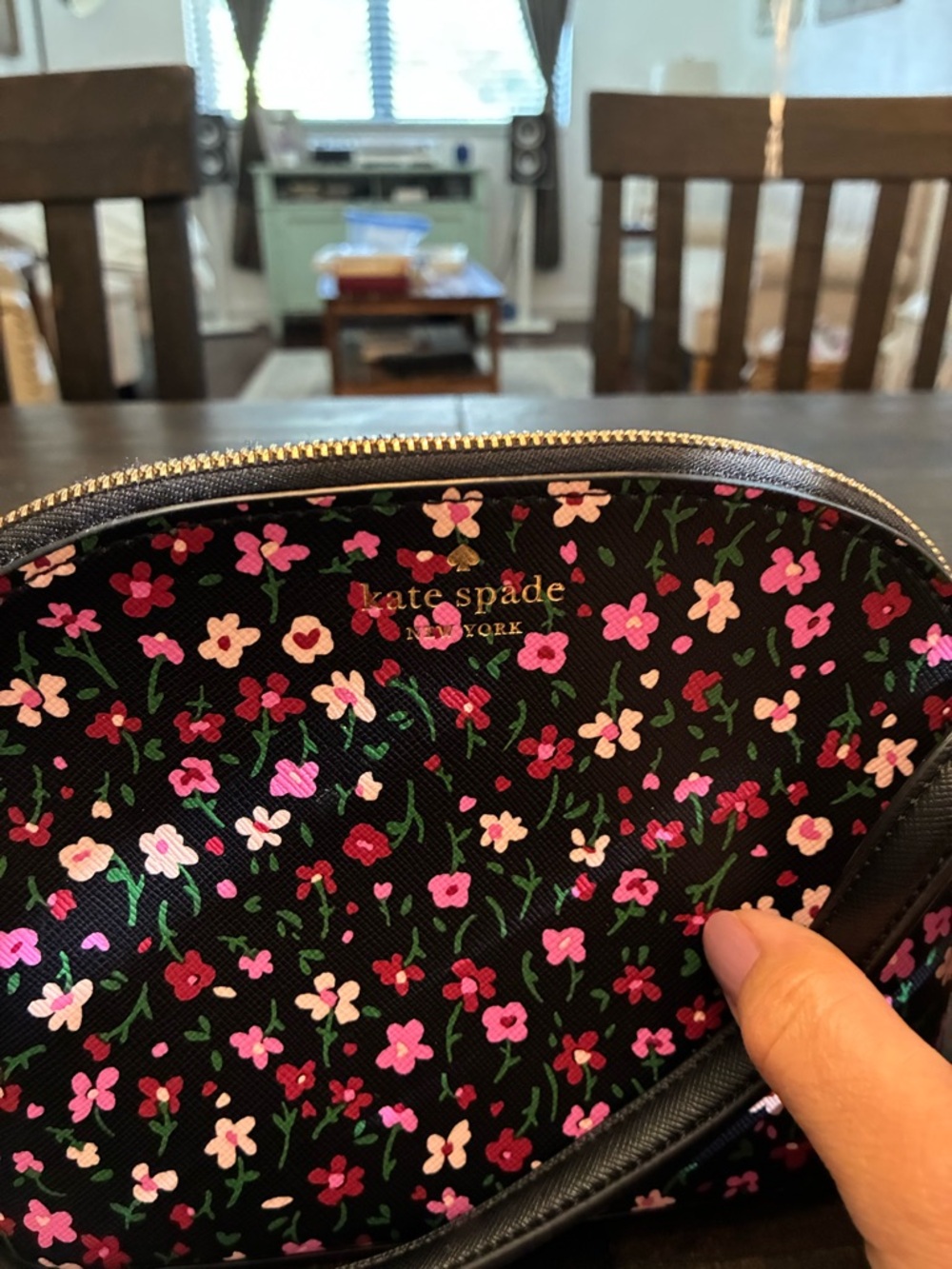 kate spade Black Crossbody with Pink Floral Print - Picture 3 of 7